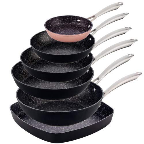 San Ignacio PK848 Vita: Set de Sartenes: Ø16 Ø20 Ø24 Wok Ø28 y asador 28x28 cm