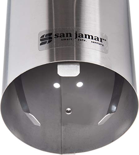 San Jamar c4150ss Acero Inoxidable Pequeño pull-type Dispensador de vasos de agua con tapa de plástico, 90 – Cono de 130 ml ml Tamaño De La Taza planas, 90 – 150 ml de tamaño (carcasa de 12) (12 unidades)