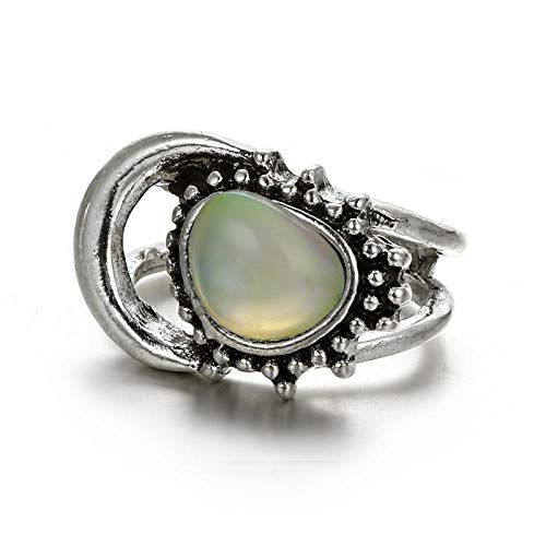 SanQ-Seven Anillo Opal de gotitas de Agua Talla de Piedra ópalo de Color Irregular 1 Pieza 4 Opcional Madre @ C