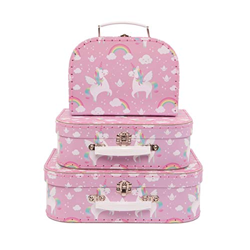 Sass & Belle Rainbow Unicorn (Set of 3) Geometrics Suitcases