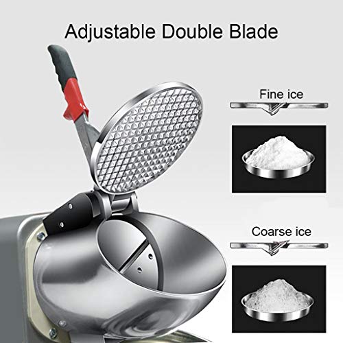 SBJ Trituradora de Hielo Industrial, Picadores de Hielo Eléctricos, Máquina para Cortar el Hielo, Máquina de Granizado para Romper Bloques de Hielo, para Helados, Bebidas Frías, Postres de Frut