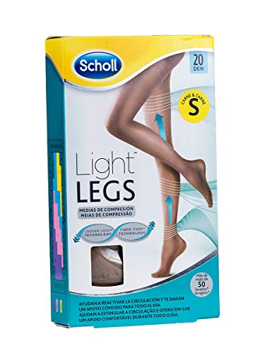 Scholl Medias de Compresión Ligera Mujer Light Legs 20DEN, Color Carne, S