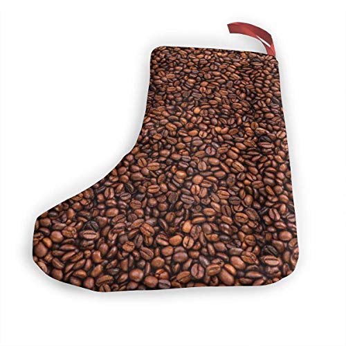 Sdltkhy Calcetines de Feliz Navidad con Textura de Granos de café, decoración navideña, para Adornos Familiares de árbol de Reno.