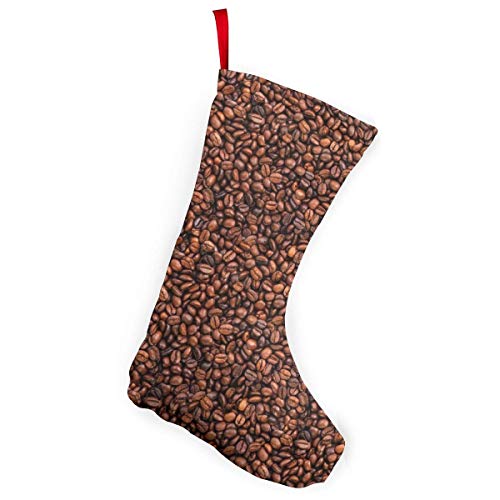 Sdltkhy Calcetines de Feliz Navidad con Textura de Granos de café, decoración navideña, para Adornos Familiares de árbol de Reno.