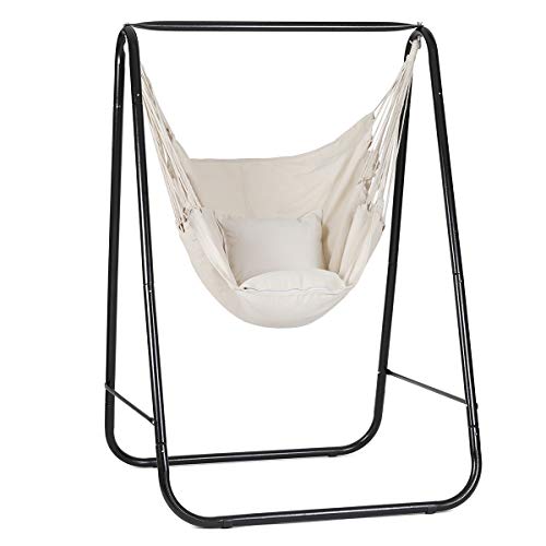 Sekey Silla Colgante con Soporte, Soporte para Silla Colgante Estructura de Metal para Sillas Colgantes, Hamacas, Uso Interior y Exterior, 115x115x170 cm, Capacidad de Carga máx. 150 KG