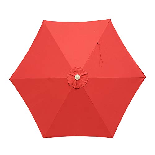 Sekey® sombrilla Parasol para terraza jardín Playa Piscina Patio diámetro 270 cm Protector Solar UV50+ Rojo