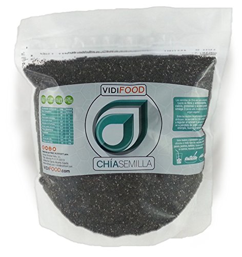 Semillas de Chía Naturales - 1 kg - Fuente Rica de Omega-3, Fibra y Proteínas - Completamente Natural, Sin Toxinas - Adecuado para Veganos