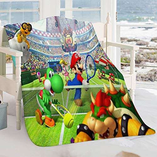 SEMZUXCVO Mario VS Yoshi - Manta de picnic de Mario VS Yoshi, diseño de personajes de la película Mario VS Yoshi (130 x 100 cm)