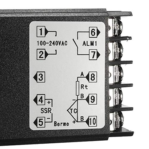 SENRISE Kit de controlador de temperatura LED PID, termostato digital inteligente REX-C100 para equipos industriales, relé de estado sólido de Homebrewing SSR