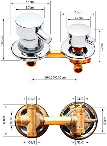 Set de ducha-2/3/4/5 vías Salida de agua Tornillo Rosca Centro Distancia 10cm 12.5cm Válvula de mezcla Latón Baño Ducha Mezclador Grifo Grifo Cabina-intubar 2out 10cm-C Sello