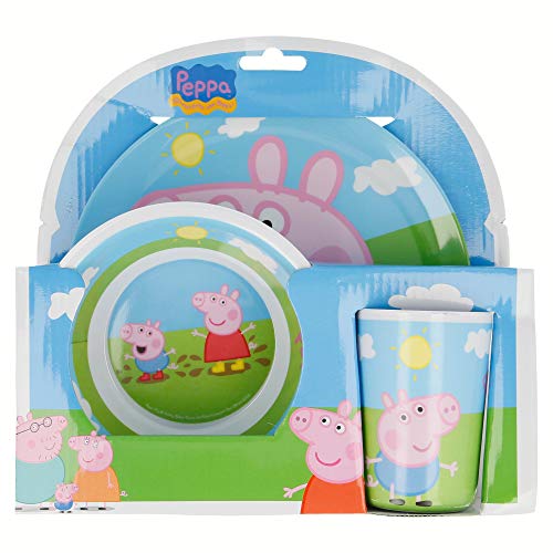 SET MELAMINA 3 PCS. (PLATO, CUENCO Y VASO) PEPPA PIG