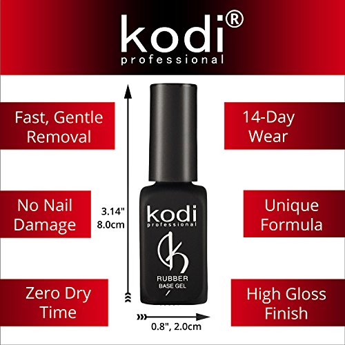 Set profesional de Kodi de gel para base y parte superior de las uñas, de goma, 12 ml, fácil de usar, duradero, no tóxico, inodoro, se cura con luz LED o UV