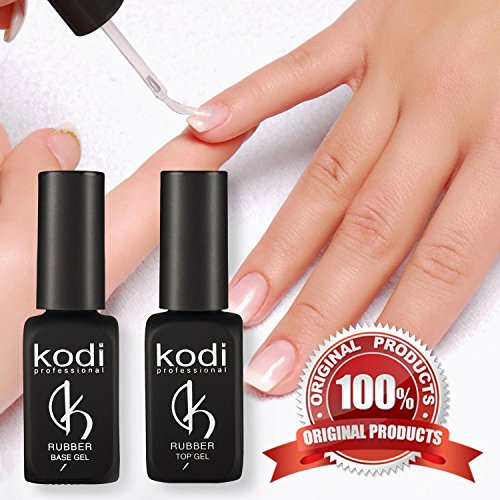 Set profesional de Kodi de gel para base y parte superior de las uñas, de goma, 12 ml, fácil de usar, duradero, no tóxico, inodoro, se cura con luz LED o UV