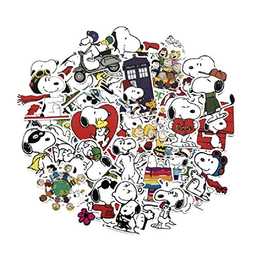 SetProducts  Top Pegatinas! Juego de 60 Pegatinas de Snoopy Vinilos - No Vulgares - The Peanuts, Fashion, Bomba - Personalización Portátil, Equipaje, Motocicleta, Bici, Moto.