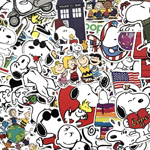 SetProducts  Top Pegatinas! Juego de 60 Pegatinas de Snoopy Vinilos - No Vulgares - The Peanuts, Fashion, Bomba - Personalización Portátil, Equipaje, Motocicleta, Bici, Moto.