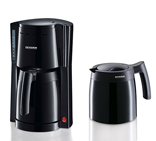 SEVERIN KA 9234 Cafetera para filtros de Café Molido, 8 tazas incluye 2 jarras termo, negro