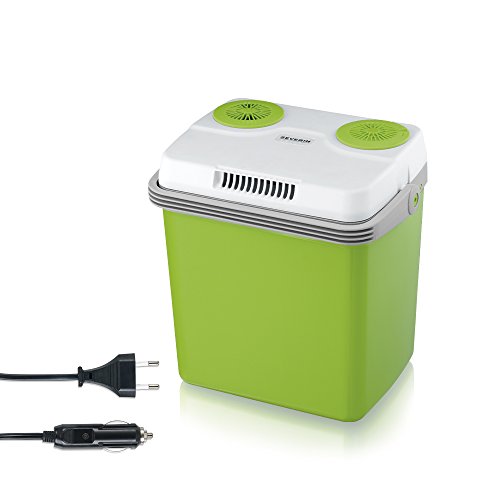 Severin KB 2922 Nevera Eléctrica Portátil con Función de Enfriamiento y de Preservación del Calor, 20 L, Incl. 2 Tomas de Corrient: 220-240 V / 12 V Dc, Verde - Gris