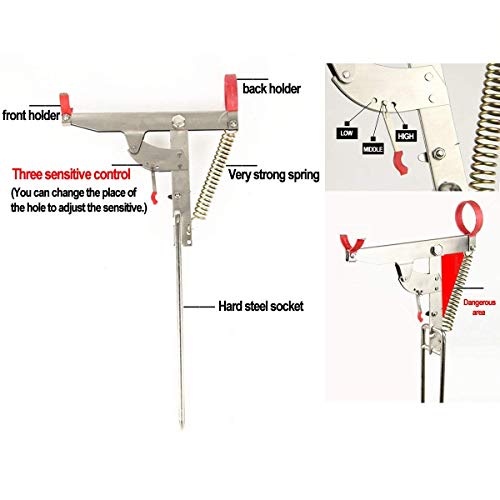 Shackcom 2 pcs Porta de Pesca Acero Inoxidable Adjustable Soporte caña de Pescar Varillas Apoyo Estar de pie Resto Varilla Gatillo línea Soporte Plegable para Pescar