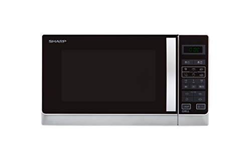 Sharp R-642INW Microondas Grill 20L, Control Tactíl, 800W, 800 W, 20 litros, Plateado