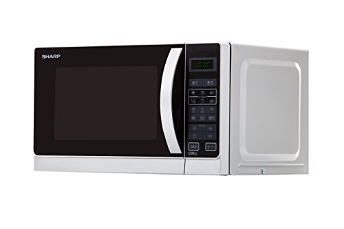 Sharp R-642INW Microondas Grill 20L, Control Tactíl, 800W, 800 W, 20 litros, Plateado