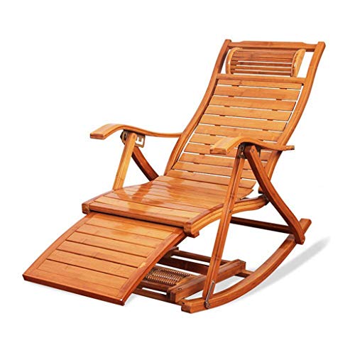 shcc Silla Mecedora, Silla Plegable Reclinable Silla Mecedora De Madera, Silla Plegable Multifuncional Moon Lounge para Playa JardíN Terraza Camping Reclinable Siesta Interior Silla Fresca