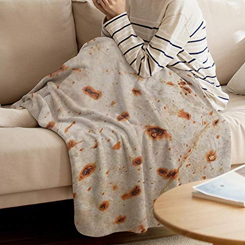 SHHSGZ Estampata 3D poliéster Manta Cobijas de Grandes Infantil Mantas Suave de Franela Mantas para Cama Bedding Mantas de Tortillas De Harina De Pizza-M