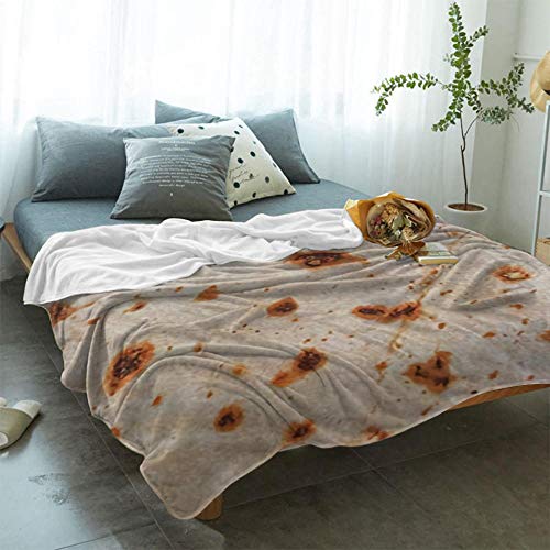 SHHSGZ Estampata 3D poliéster Manta Cobijas de Grandes Infantil Mantas Suave de Franela Mantas para Cama Bedding Mantas de Tortillas De Harina De Pizza-M