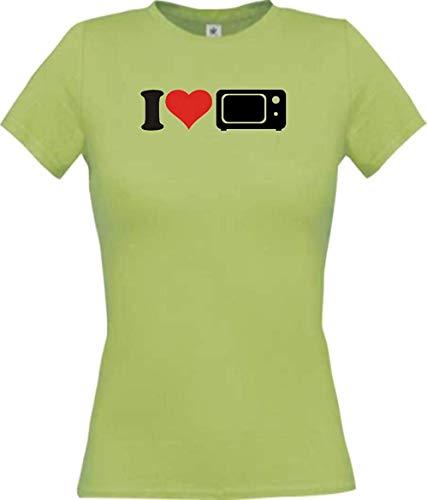 Shirtinstyle Camiseta de Mujer i Love Microondas Essen Cocinar Backen - Pistas, S