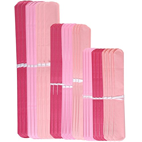 Sicai - Juego de 27 pompones de papel de seda colgantes para decorar bodas o fiestas de cumpleaños, de color fucsia, rosa claro y rosa