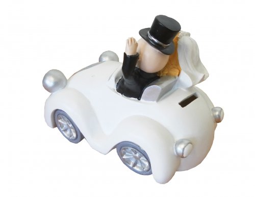 Silberhochzeit - Figura decorativa para bodas de plata, diseño de pareja en un coche