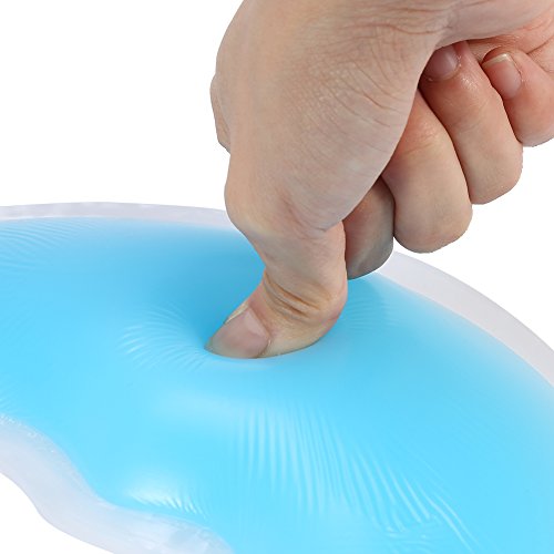 Silicona almohada masajeador cuidado de la piel de belleza superposición suave cara relajarse cuna cojín(azul)