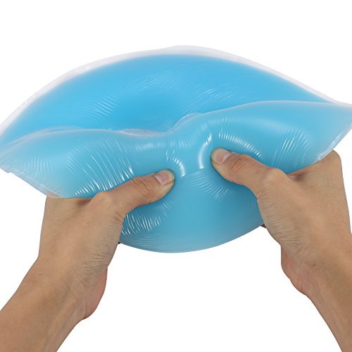 Silicona almohada masajeador cuidado de la piel de belleza superposición suave cara relajarse cuna cojín(azul)