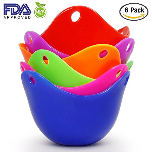 Silicona para Huevos Escalfados Cocidos , Molde para Hervir Huevos – Recipiente Escalfador(conjunto de 6)