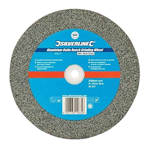 Silverline Tools 553559 Muela Abrasiva de Óxido de Aluminio, 125 x 13 mm, Medio, gris