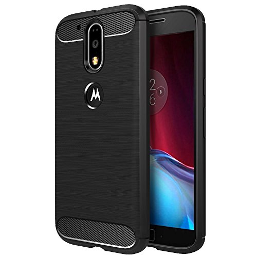 Simpeak Funda Compatible con Motorola Moto G4 / G4 Plus 5.5 Negro TPU Carcasa Funda Suave Flexible Piel Resistente a los Aranazos Compatible con Moto G4 / G4 Plus