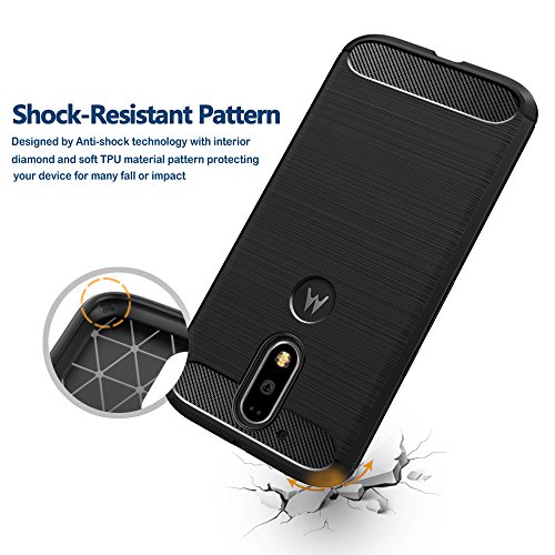 Simpeak Funda Compatible con Motorola Moto G4 / G4 Plus 5.5 Negro TPU Carcasa Funda Suave Flexible Piel Resistente a los Aranazos Compatible con Moto G4 / G4 Plus