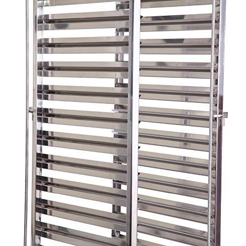 SISHUINIANHUA 16 Niveles de Acero Inoxidable Gastronorm Bakery Trolley Cart Cake Trolley Shelving