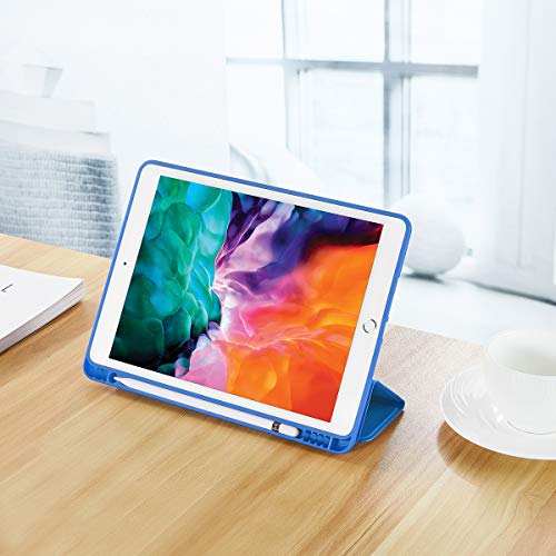 SIWENGDE - Funda para iPad de 9,7 pulgadas 2018/2017, ultra delgada y ligera, con cubierta trasera de TPU suave para Apple iPad de 5ª/6ª generación, Smart Cover Auto Wake/Slee, color azul