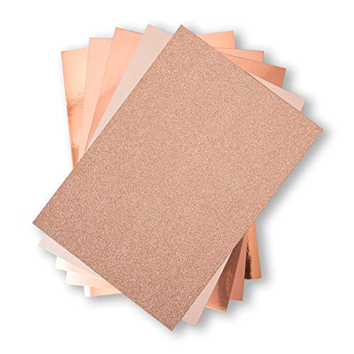 Sizzix, Oro rosa, Surfacez-Superficie-Cartulina Colección Opulenta 664534, 50 Hojas, Talla única