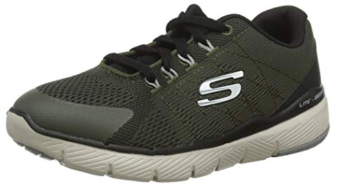 Skechers Boys' Flex Advantage 3.0 Trainers, Green (Olive Mesh/White Trim Old), 1.5 UK (34 EU)