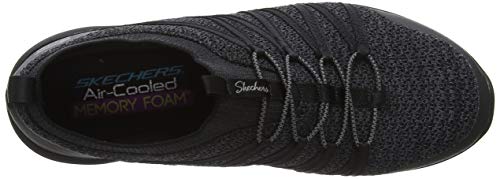 Skechers Women's ARYA Slip On Trainers, Black (Navy Heather Mesh/Durabuck/Hot Melt/White Trim Bbk), 4 (37 EU)