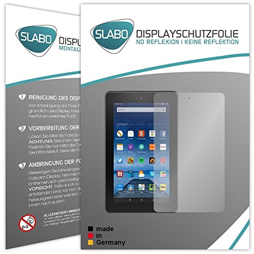 Slabo 2 x Protector de Pantalla para Amazon Fire 17,7 cm 7" (2015/2016) lámina Protectora de Pantalla No Reflexion - No Reflexiones Mate suprime Reflejos Made IN Germany