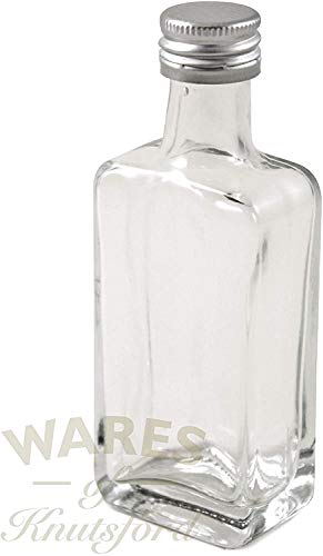 Slkfactory - Juego de 24 botellas de cristal vacías (50 ml, largas, pequeñas, miniatura, 5 cl, 40 ml)