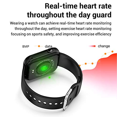 Smartwatch, Pantalla táctil a Color de 1,54 Pulgadas, Reloj de Pulsera de Fitness con Monitor de frecuencia cardíaca, IP67 a Prueba de Agua, rastreador de Fitness, Reloj Deportivo