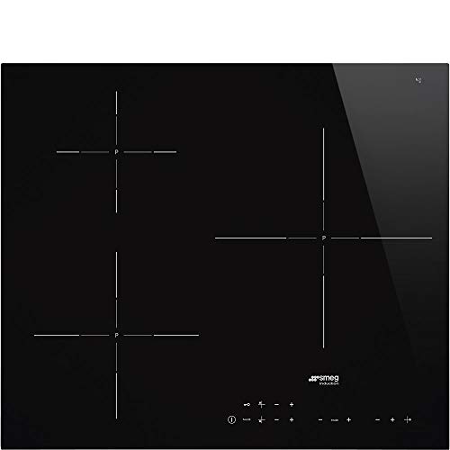 Smeg SI5632D hobs Negro Integrado Con - Placa (Negro, Integrado, Con placa de inducción, Vidrio y cerámica, 14,5 cm, 21 cm)