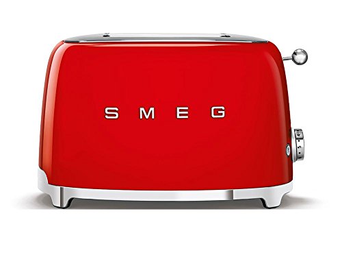 SMEG TSF01 - Tostadora para 2 rebanadas rojo/lacado/6 niveles de tostado/31x19,5x19,8cm