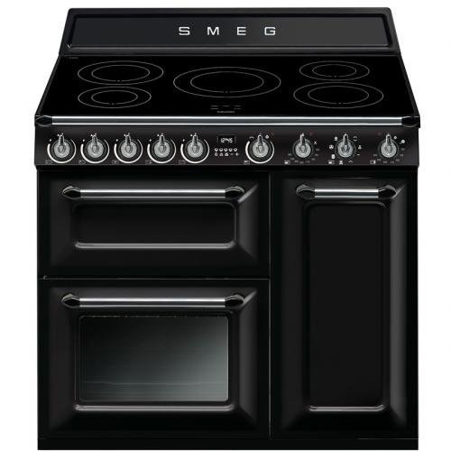 Smeg Victoria Aesthetic - Cocina (Cocina independiente, Negro, Giratorio, Frente, Con placa de inducción, Pequeño)