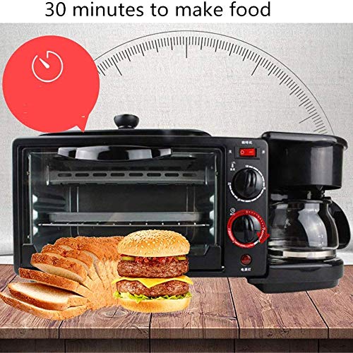 SMGLJJ Horno Tostador for 4 rebanadas, Tres-en-uno con tostadora función Multi-Ajustes eléctricos Bake-Broil, Natural Convectiono Hacer Máquina de café Comida de Barbacoa