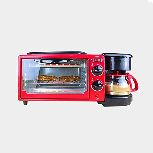 SMGLJJ Horno Tostador for 4 rebanadas, Tres-en-uno con tostadora función Multi-Ajustes eléctricos Bake-Broil, Natural Convectiono Hacer Máquina de café Comida de Barbacoa