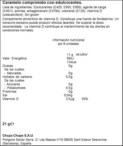 Smint White Bubble Fresh, Complemento alimenticio de vitamina D, comprimidos con edulcorantes, Sin Azúcar - 12 unidades de 21 gr. (Total 252 gr.)